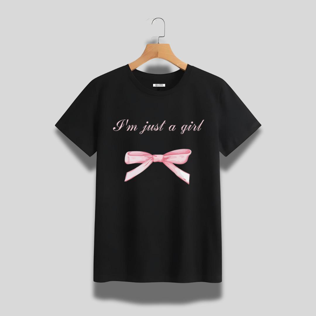 I'm Just a girl Black Oversized T-Shirt