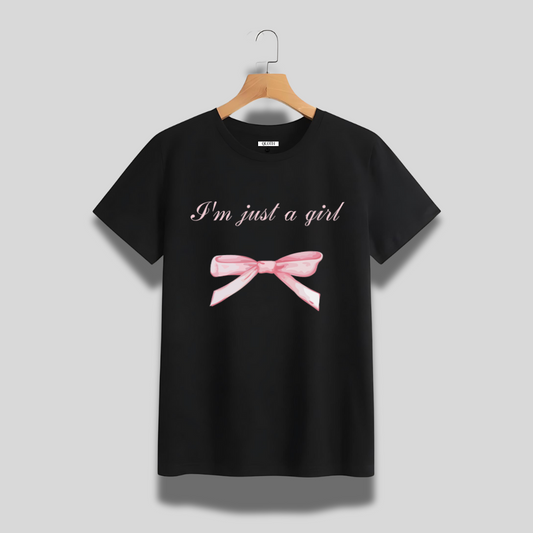 I'm Just a girl Black Oversized T-Shirt